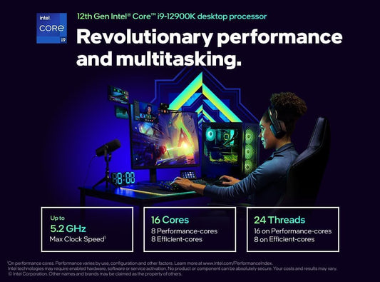 Intel Core i9-12900K Gaming Desktop Processor with Integrated Graphics and 16 (8P+8E) Cores up to 5.2 GHz Unlocked LGA1700 600 Series Chipset 125W Elite