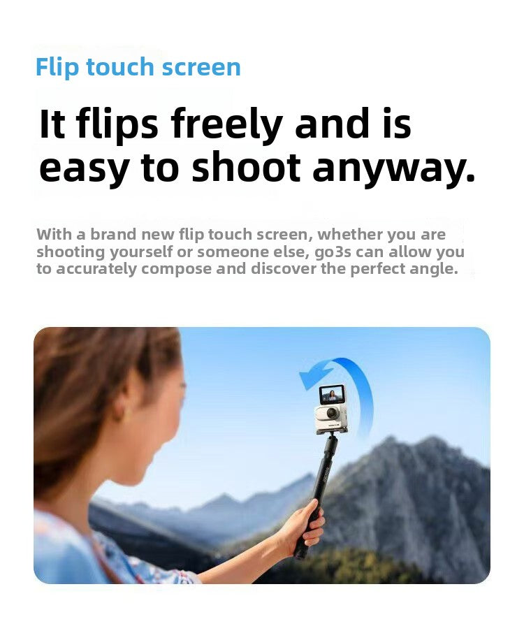 In-sta360 Go3s 128GB White Miniature Action & Sports Camcorder 4K Hand-Free POVs Stabilized Battery Life for 140 Minutes Elite