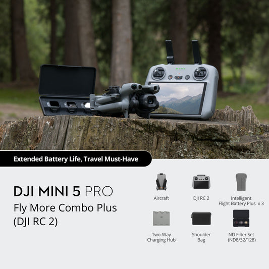 DJI Mini 5 Pro Fly More Combo Plus Drone 1-Inch CMOS Camera Nightscape & Obstacle Sensing Remote Control for Beginner Prosumer Elite