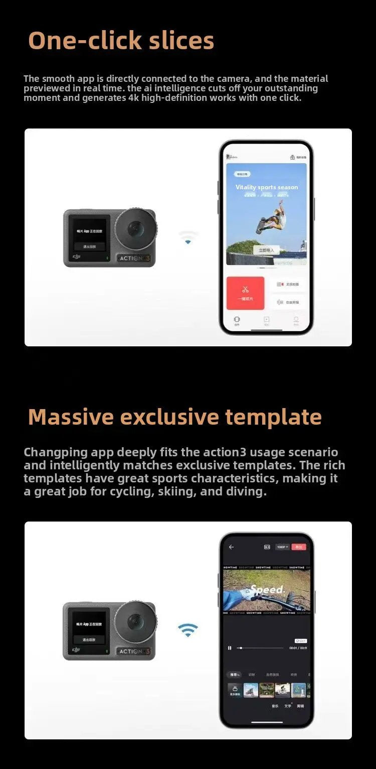 DJI Action 3 Standard With Quick-release Design for Easy Horizontal and Vertical Mounting 4K/120fps & Super-Wide FOV Elite