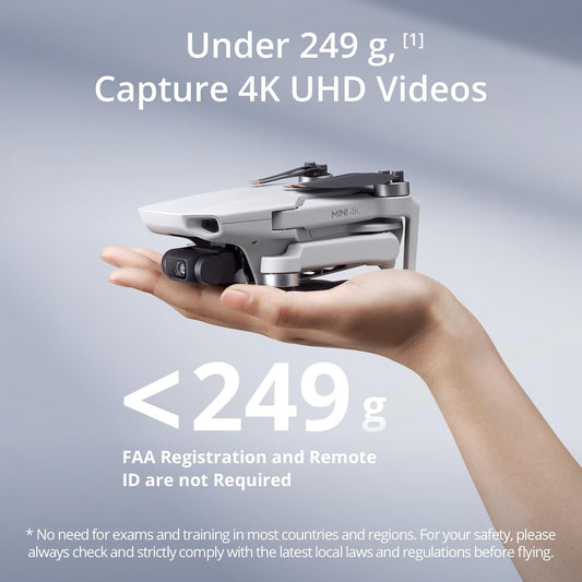 For DJI Mini 4K Drone 4K UHD Camera 31-min Max Flight Time 10km Video Transmission Auto Return Wind Resistance 31g 3-Axis Gimbal Elite
