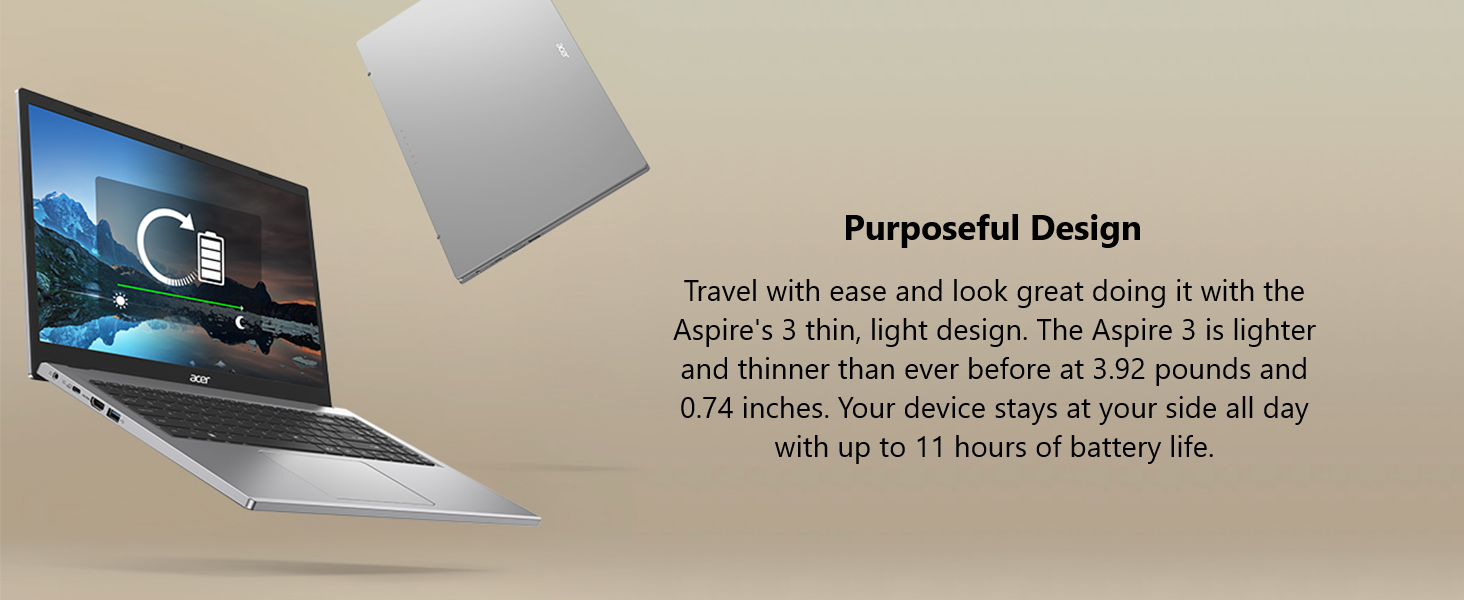 Acer Aspire 3 A315-24P-R7VH Slim Laptop | 15.6" Full HD | AMD Ryzen 3 7320U Quad-Core | AMD Radeon Graphics | 8GB LPDDR5 | 128GB NVMe SSD | Wi-Fi 6 | Windows 11 Home Elite