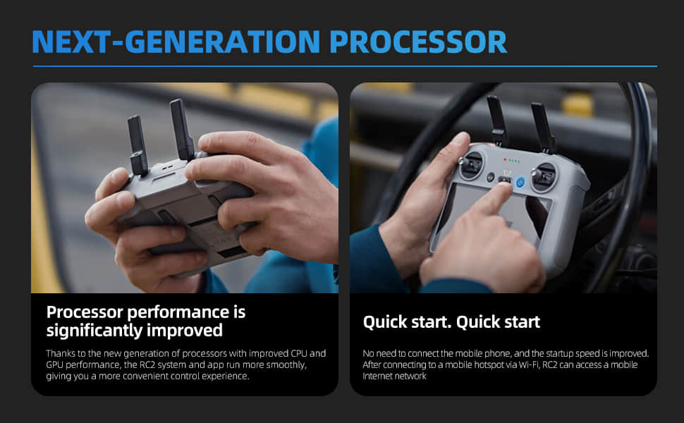 DJI RC 2, Remote Controller with Next-Gen Processor, 20km O4 Transmission, 5.5-inch FHD Screen,, Smart Controller for Drones Elite