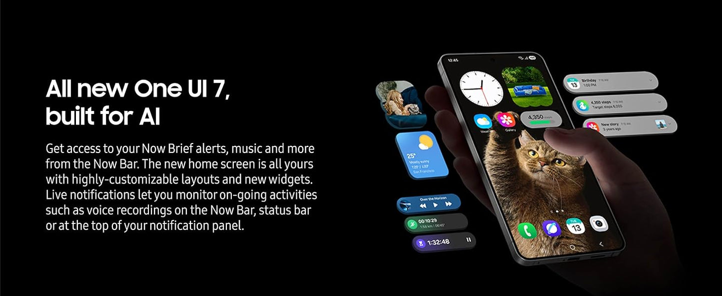 SAMSUNG Galaxy S25 Edge Cell Phone, 256 GB AI Smartphone, Unlocked Android, Night Video, Fast Processor, ProScaler Display, All-Day Battery, 2025, US 1 Yr Manufacturer Warranty, Titanium Silver Elite