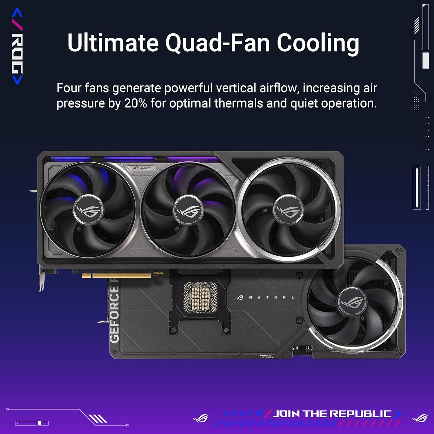 ASUS ROG Astral GeForce RTX™ 5090 OC Edition Gaming Graphics Card (PCIe® 5.0, 32GB GDDR7, HDMI®/DP 2.1, 3.8-Slot, 4-Fan Design, Axial-tech Fans, Patented Vapor Chamber, Phase-Change GPU Thermal pad) Elite