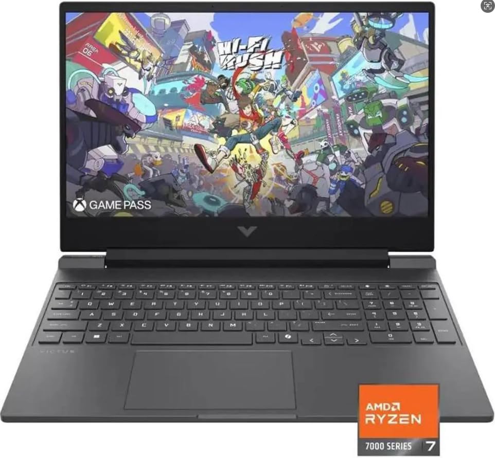 HP Victus 15.6" 144Hz Full HD Gaming Laptop | AMD Ryzen 7 7445HS |NVIDIA GeForce RTX 4050|Copilot |Backlit| 16GB RAM DDR5 | 512GB SSD |Mica Silver |Windows 11 Home |Bundle with Mouse Pad Elite