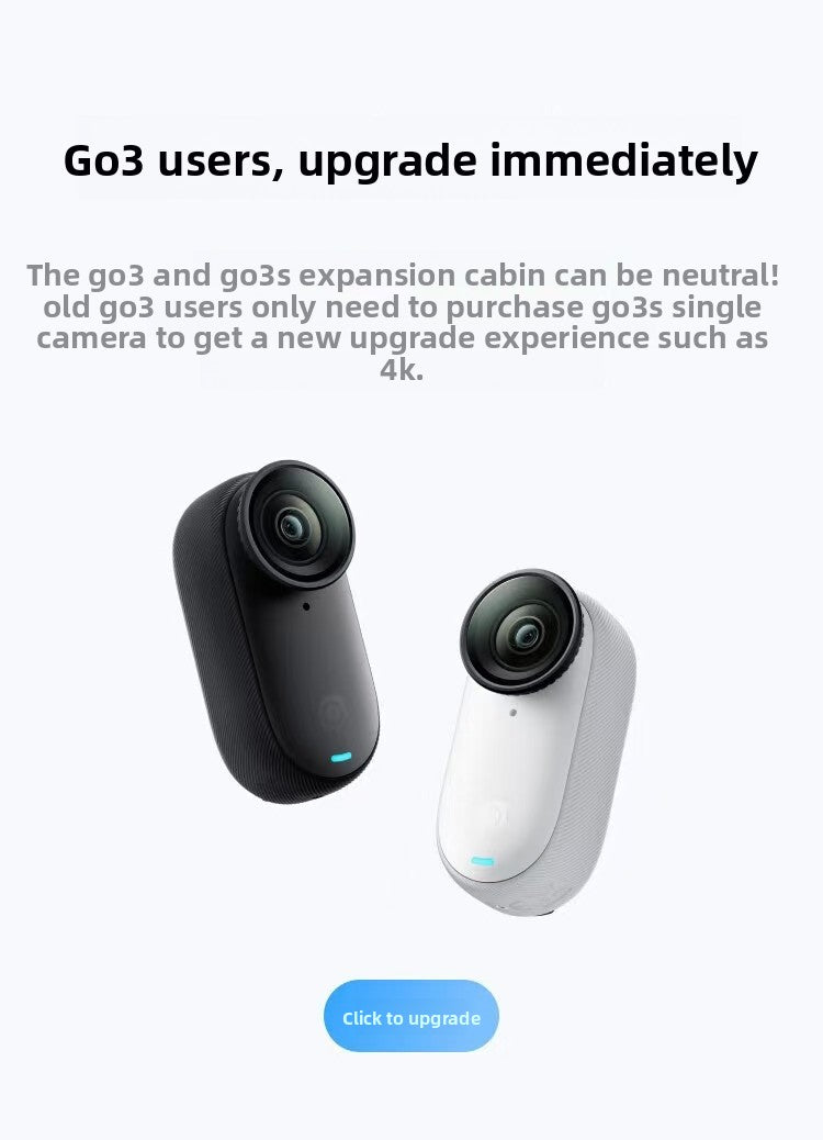 In-sta360 Go3s 128GB White Miniature Action & Sports Camcorder 4K Hand-Free POVs Stabilized Battery Life for 140 Minutes Elite