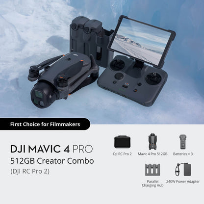 DJI  Mavic 4 Pro Combo (RC 2) O4+ 10-bit 30km HDR Video Transmission 70° Upward Shots 360° Rotation Dynamic Camera Elite