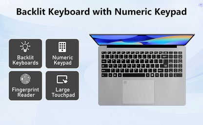 Laptop Computer, Gaming Laptop 2025 Windows 11 Pro, 16 Inch Lap Top PC, 16GB RAM 512GB SSD, Intel 12th Gen N95 Processor(up to 3.4GHz), Backlit Keyboard, Fingerprint Unlock, FHD 1920 * 1200 Elite