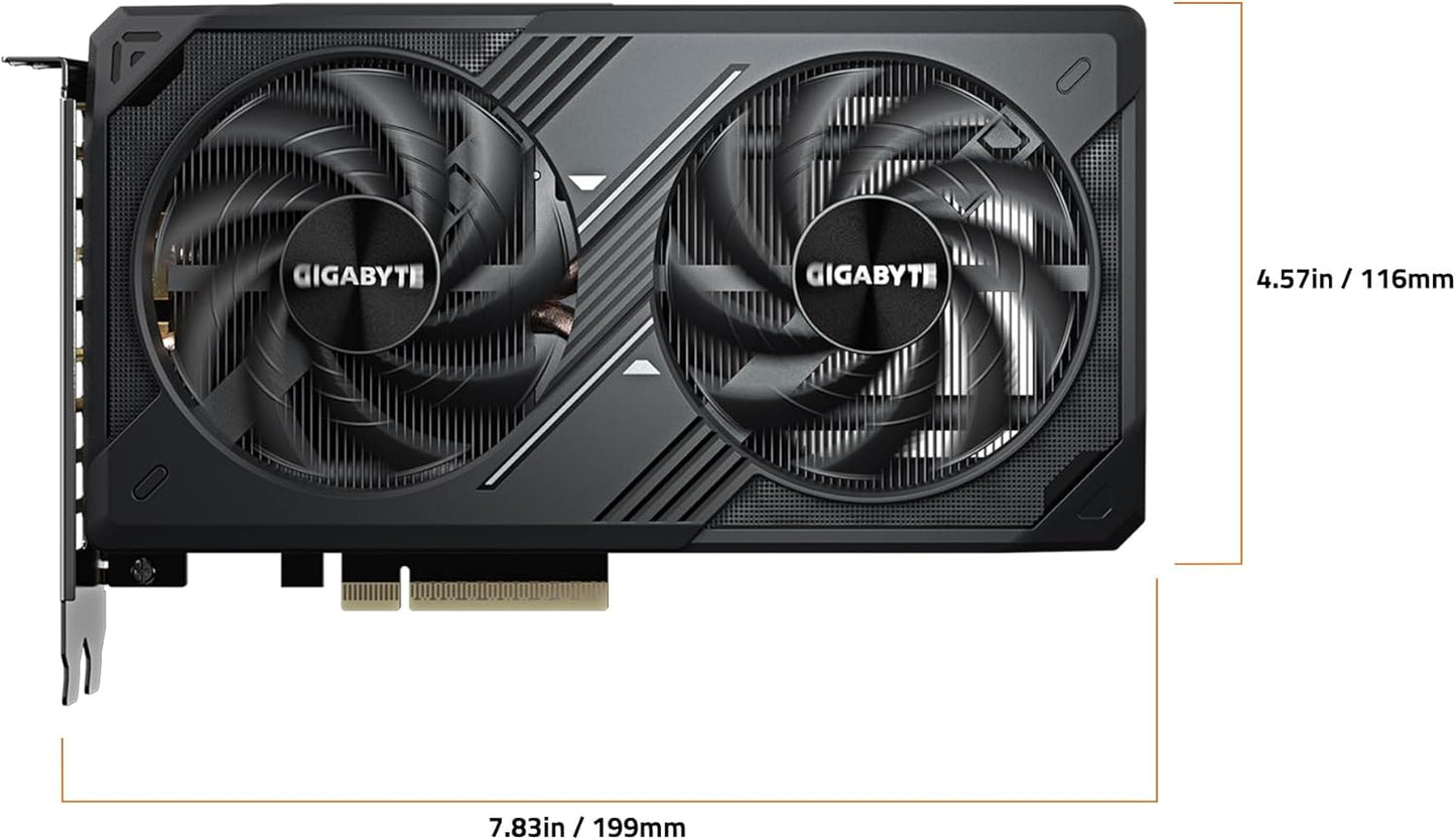 GIGABYTE GeForce RTX 5060 WINDFORCE OC 8G Graphics Card, 8GB 128-bit GDDR7, PCIe 5.0, WINDFORCE Cooling System, GV-N5060WF2OC-8GD Video Card Elite