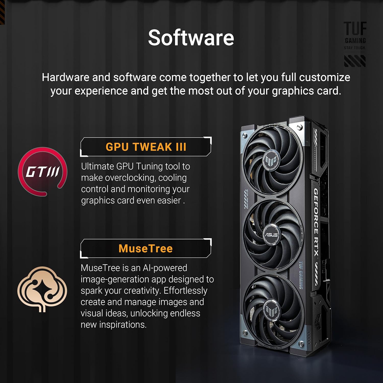 ASUS TUF Gaming GeForce RTX ™ 5070 12GB GDDR7 OC Edition Gaming Graphics Card (PCIe® 5.0, HDMI®/DP 2.1, 3.125-slot, Military-Grade Components, Protective PCB Coating, axial-tech Fans) Elite