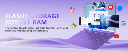 2025 16 Inch Gaming Laptop N5095 (Up to 2.9 GHz) 12GB+512GB SSD Support 1TB Expand Win 11 Laptops 1920 * 1200 FHD Screen 5G WiFi BT 4.2 Webcam Cooling Fan Numeric Keypad-Purple Elite