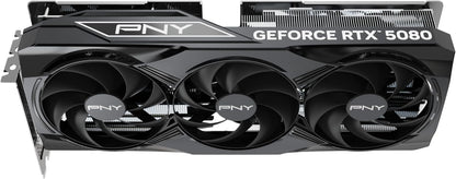 PNY NVIDIA GeForce RTX™ 5080 OC Triple Fan, Graphics Card (16GB GDDR7, 256-bit, Boost Speed: 2730 MHz, PCIe® 5.0, HDMI®/DP 2.1, 2.99-Slot, NVIDIA Blackwell Architecture, DLSS 4) Elite
