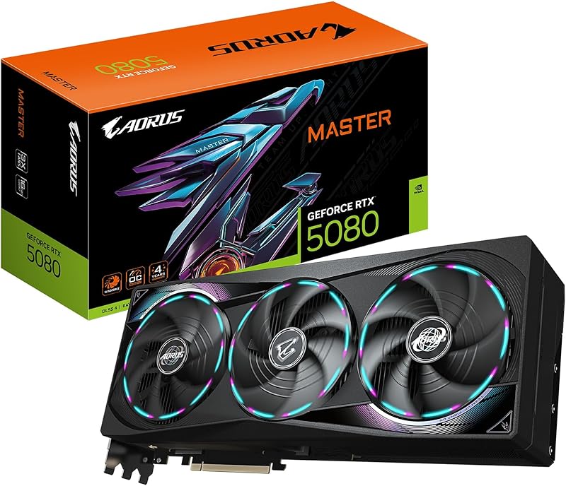 GIGABYTE GeForce RTX 5080 Gaming OC 16G Graphics Card, WINDFORCE Cooling System, 16GB 256-bit GDDR7, GV-N5080GAMING OC-16GD Video Card Elite