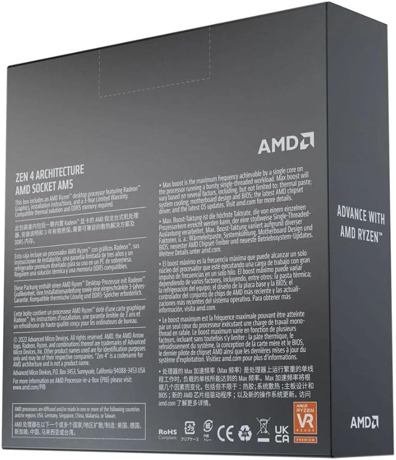 AMD Ryzen 5 7600X 6-Core, 12-Thread Unlocked Desktop Processor Elite