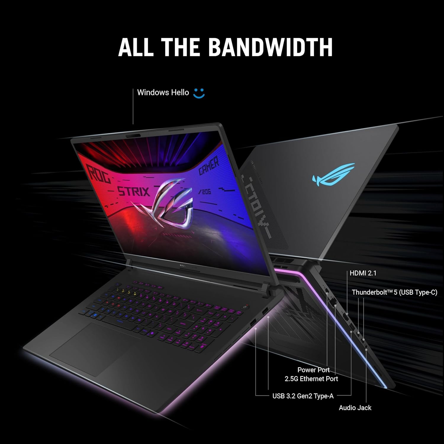 ASUS ROG Strix SCAR 18 (2025) Gaming Laptop, 18” ROG Nebula HDR 16:10 2.5K 240Hz/3ms, NVIDIA GeForce RTX 5090, Intel Core Ultra 9 275HX, 32GB DDR5, 2TB PCIe Gen 4 SSD, Wi-Fi 7, Win 11 Pro, G835LX-XS97 Elite