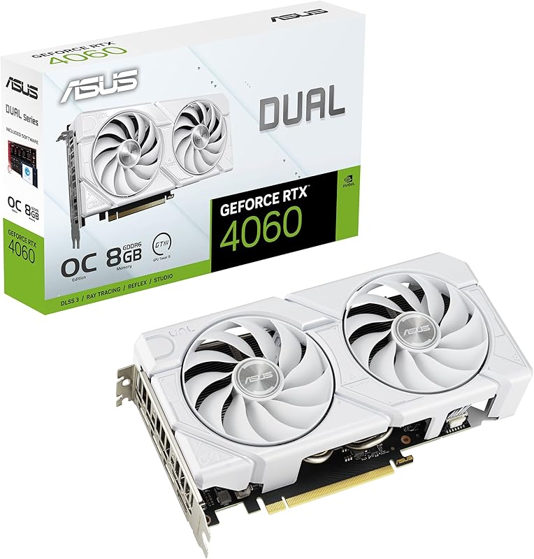 ASUS Dual GeForce RTX™ 5060 8GB GDDR7 OC Edition (PCIe 5.0, 8GB GDDR7, DLSS 4, HDMI 2.1b, DisplayPort 2.1b, 2.5-Slot Design, Axial-tech Fan Design, 0dB Technology, and More) Elite