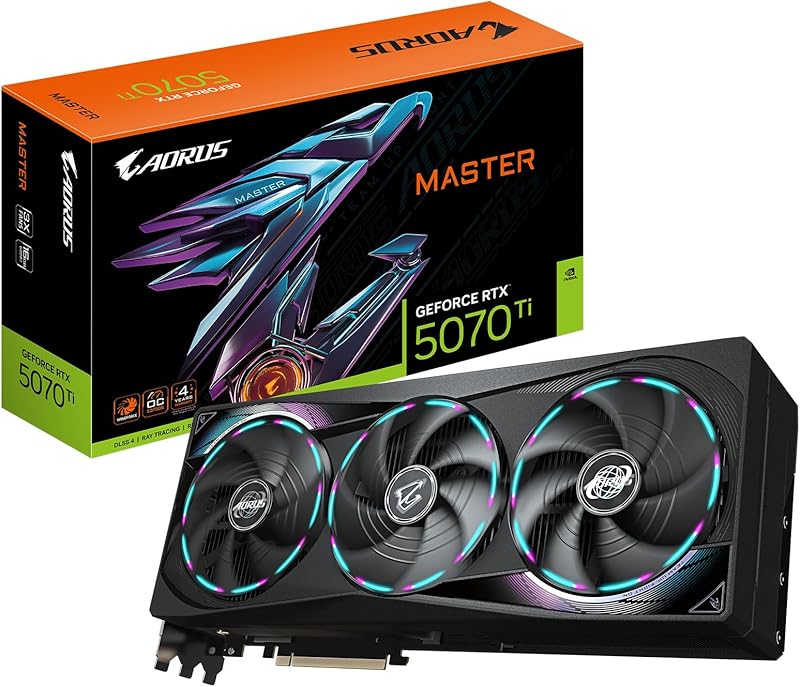 GIGABYTE GeForce RTX 5070 Ti Gaming OC 16G Graphics Card, 16GB 256-bit GDDR7, PCIe 5.0, WINDFORCE Cooling System, GV-N507TGAMING OC-16GD Video Card Elite