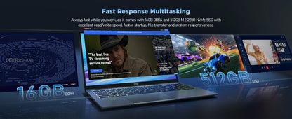 2025 AMD Laptop Computer with Ryzen 7 5700U (8C/16T, Up to 4.3GHz) Ryzen Laptop With Radeon RX Vega 8 Graphics Laptop 16GB RAM 512GB NVMe SSD, Win 11, 16.1 FHD Display, WiFi 6,53Wh Battery,HDMI,Webcam Elite