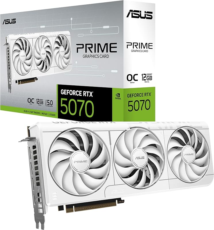 ASUS The SFF-Ready Prime GeForce RTX™ 5070 12GB GDDR7 Graphics Card (PCIe® 5.0, 12GB GDDR7, HDMI®/DP 2.1, 2.5-Slot, Axial-tech Fans, Dual BIOS) Elite