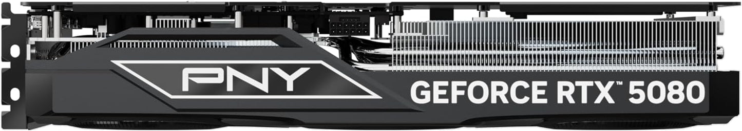 PNY NVIDIA GeForce RTX™ 5080 OC Triple Fan, Graphics Card (16GB GDDR7, 256-bit, Boost Speed: 2730 MHz, PCIe® 5.0, HDMI®/DP 2.1, 2.99-Slot, NVIDIA Blackwell Architecture, DLSS 4) Elite