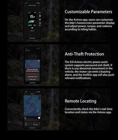 DJI Amflow PL Carbon E-Mountain Bike With DJI Avinox Drive System Built-in LED Control Display Amflow PL Full Suspension Ebike Elite