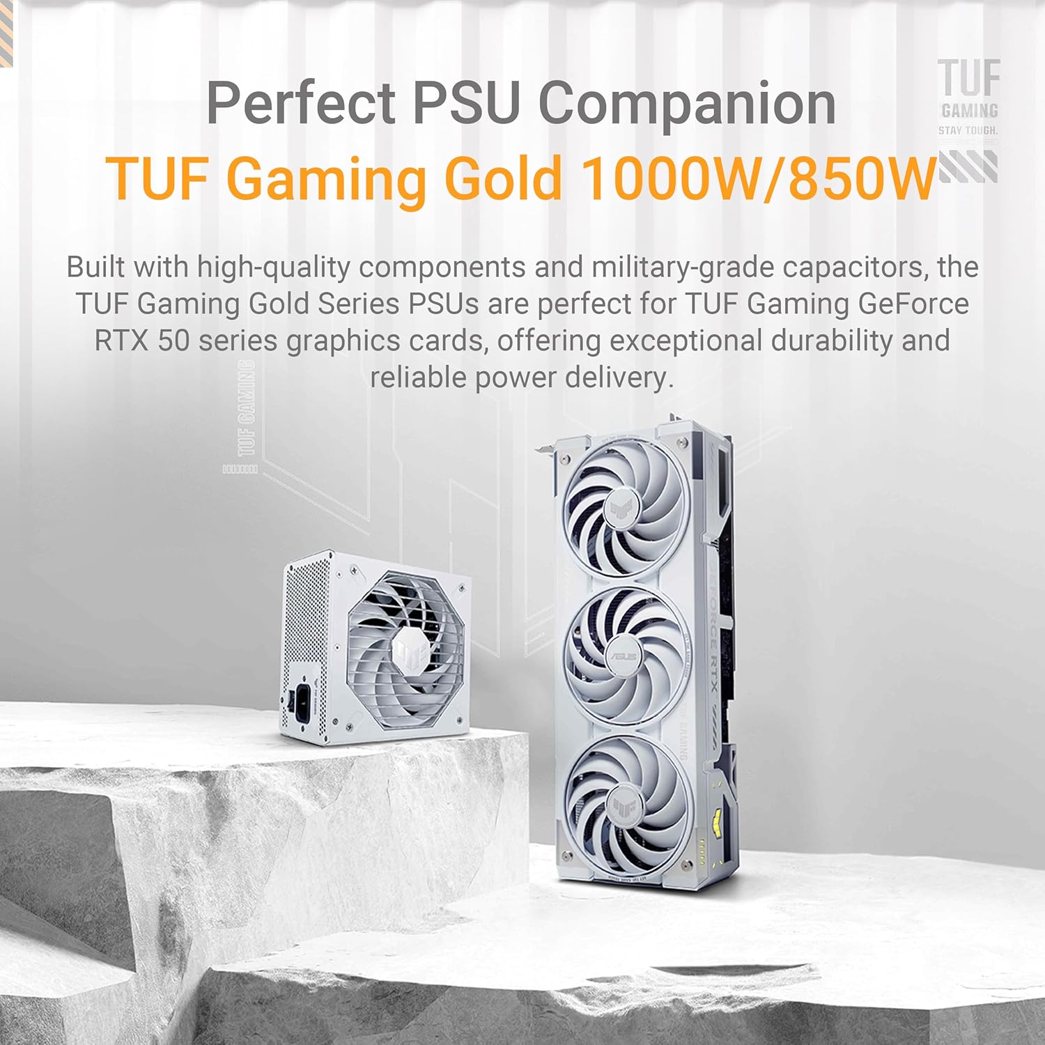 ASUS TUF Gaming GeForce RTX ™ 5070 Ti 16GB GDDR7 White OC Edition Gaming Graphics Card (PCIe® 5.0, HDMI®/DP 2.1, 3.125-slot, Military-Grade Components, Protective PCB Coating, axial-tech Fans) Elite
