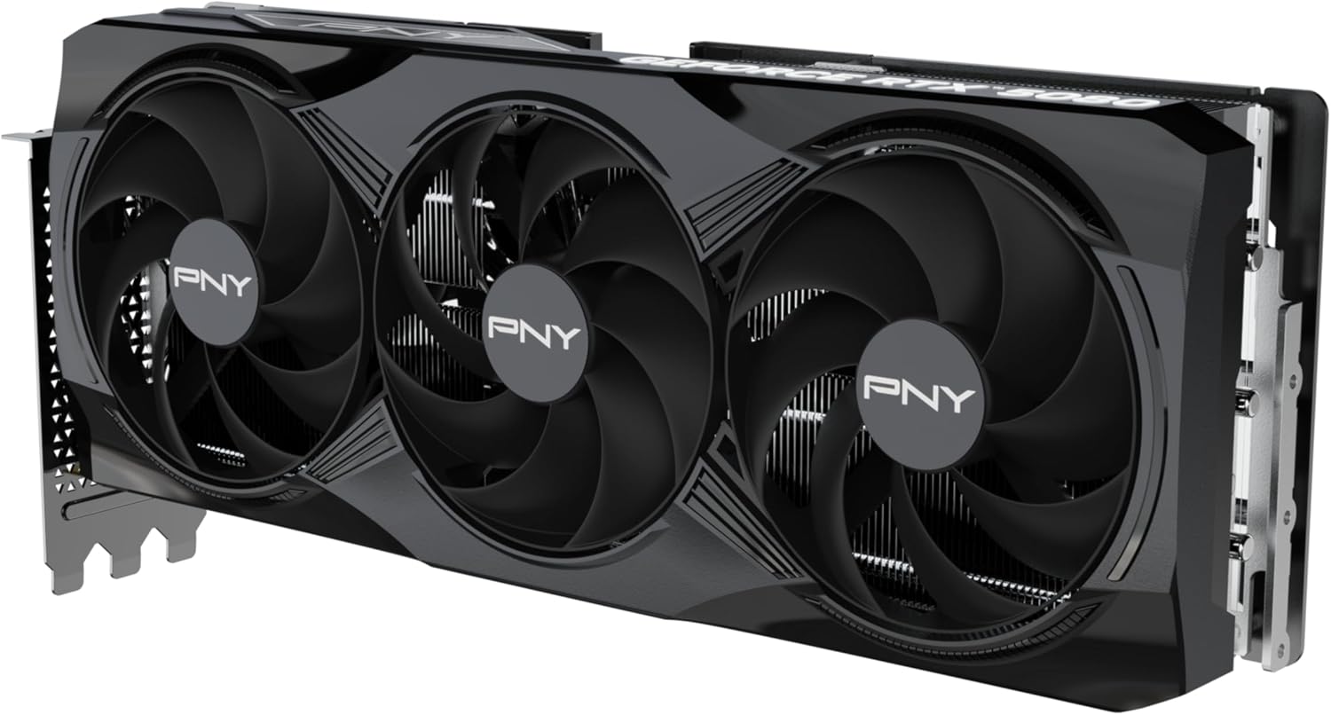 PNY NVIDIA GeForce RTX™ 5080 OC Triple Fan, Graphics Card (16GB GDDR7, 256-bit, Boost Speed: 2730 MHz, PCIe® 5.0, HDMI®/DP 2.1, 2.99-Slot, NVIDIA Blackwell Architecture, DLSS 4) Elite