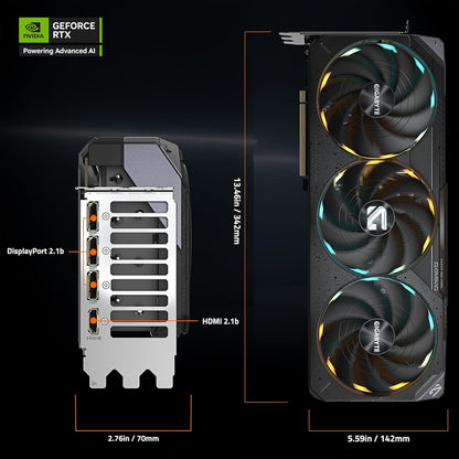 GIGABYTE GeForce RTX 5080 Gaming OC 16G Graphics Card, WINDFORCE Cooling System, 16GB 256-bit GDDR7, GV-N5080GAMING OC-16GD Video Card Elite