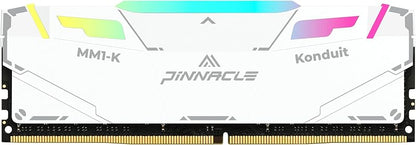 Timetec Pinnacle Konduit RGB DDR4 3200MHz PC4-25600 CL16-18-18-38 XMP2.0 Overclocking 1.35V Compatible for AMD and Intel Desktop Gaming PC Memory Module RAM (RGB White, 16GB KIT(2x8GB)) Elite