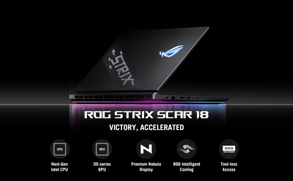 ASUS ROG Strix SCAR 18 (2025) Gaming Laptop, 18” ROG Nebula HDR 16:10 2.5K 240Hz/3ms, NVIDIA GeForce RTX 5090, Intel Core Ultra 9 275HX, 32GB DDR5, 2TB PCIe Gen 4 SSD, Wi-Fi 7, Win 11 Pro, G835LX-XS97 Elite