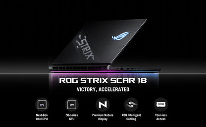 ASUS ROG Strix SCAR 18 (2025) Gaming Laptop, 18” ROG Nebula HDR 16:10 2.5K 240Hz/3ms, NVIDIA GeForce RTX 5090, Intel Core Ultra 9 275HX, 32GB DDR5, 2TB PCIe Gen 4 SSD, Wi-Fi 7, Win 11 Pro, G835LX-XS97 Elite