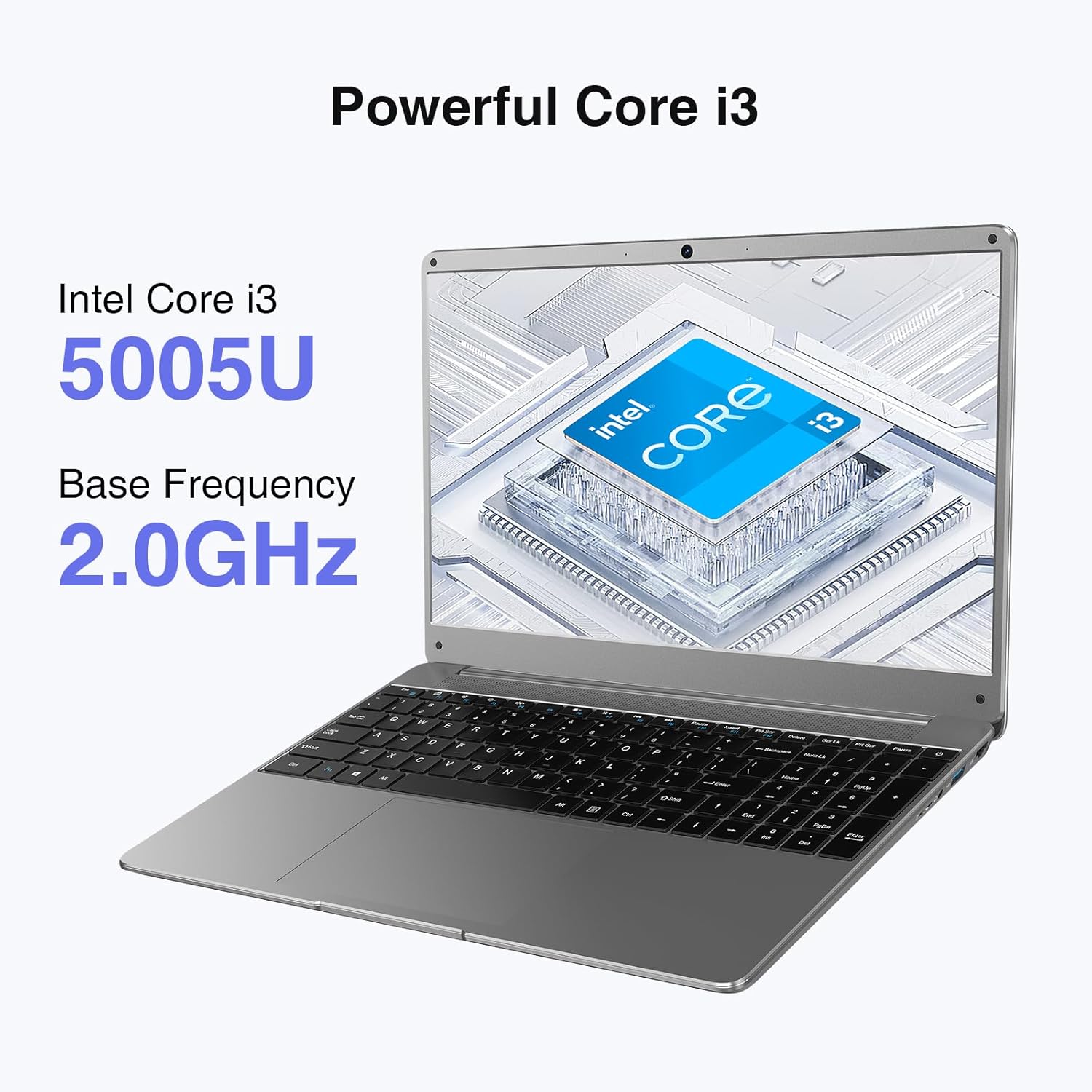 15.6" Windows 11 Laptop, Intel Core i3-5005U, 16GB RAM, 512GB SSD, FHD IPS Display, 2.4G/5G WiFi, BT5.0, RJ45, Webcam, Long Battery Life - for Work, Study, and Entertainment Elite