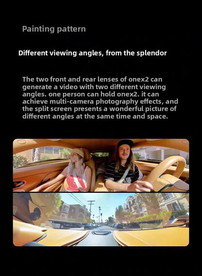 Insta360 One X2 360-Degree WaterProof Sports Action Camera with 5.7K AI Edit Live Webcam Voice Control Panoramic Features Elite