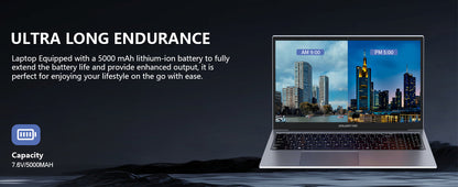 ZOLWAYTAC Laptop Gaming,Gaming laptops,16GB DDR4 512GB SSD,with N100 Processor(UP to 3.4Ghz,4C/4T),15.6" FHD 1920 * 1080P,Full Metal Housing,WiFi,BT,USB3.2,Type C Charging,180°Open Angle,Metallic Grey Elite