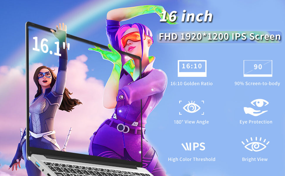 Laptop Computer, Gaming Laptops 2025, 16 Inch Lap Top PC Win 11 Pro, 16GB RAM 1TB SSD, N100 Processor(up to 3.4GHz), Backlit Keyboard, for Business and Students Elite