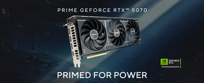 ASUS The SFF-Ready Prime GeForce RTX™ 5070 12GB GDDR7 Graphics Card (PCIe® 5.0, 12GB GDDR7, HDMI®/DP 2.1, 2.5-Slot, Axial-tech Fans, Dual BIOS) Elite