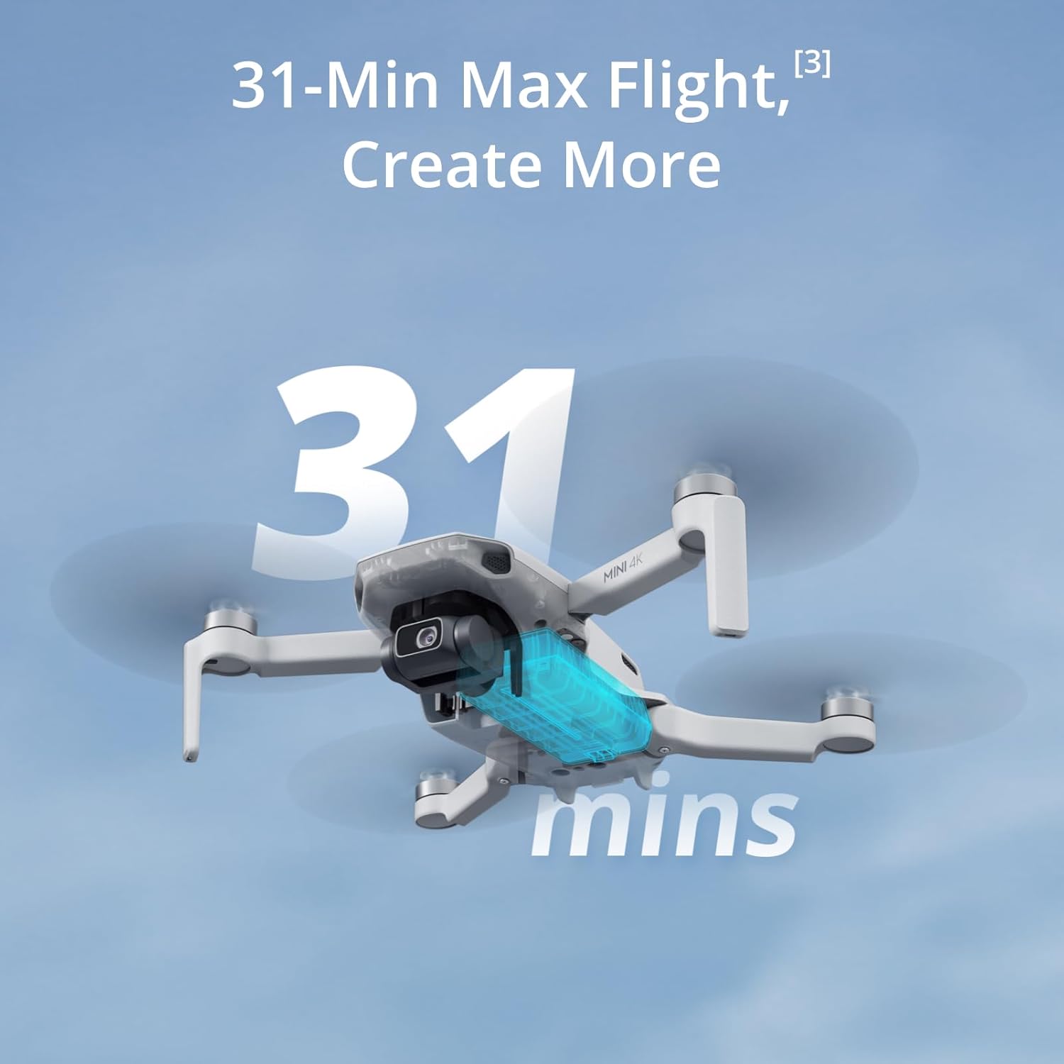 For DJI Mini 4K Drone 4K UHD Camera 31-min Max Flight Time 10km Video Transmission Auto Return Wind Resistance 31g 3-Axis Gimbal Elite