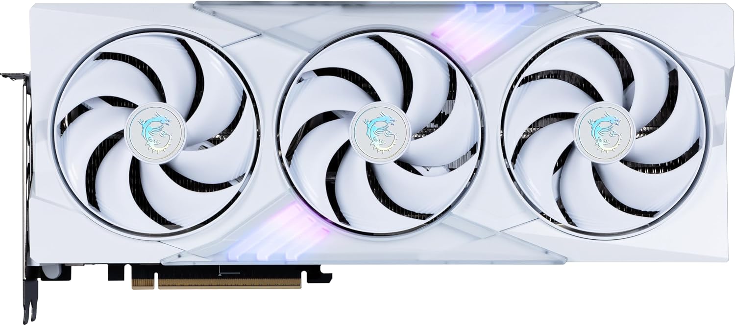 MSI Gaming RTX 5070 TI 16G Gaming Trio OC White Graphics Card (16GB GDDR7, 256-bit, Extreme Performance: 2580 MHz, DisplayPort x 3 2.1a, HDMI 2.1b, NVIDIA Blackwell Architecture) Elite