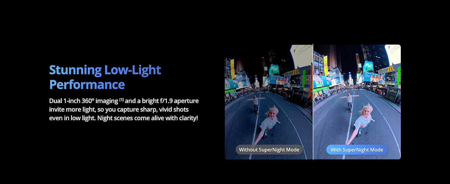 For DJI Osmo 360 WaterProof 8K 360° Action Camera 1-Inch 360° Imaging Extended Battery Life 3 Batteries Native 8K Prosumer Elite