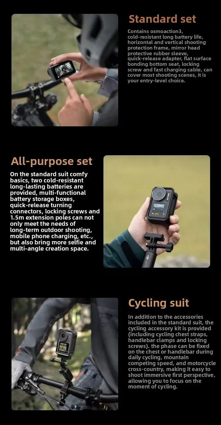 DJI  Action 3 Standard  With Quick-release Design for Easy Horizontal and Vertical Mounting 4K/120fps & Super-Wide FOV Elite