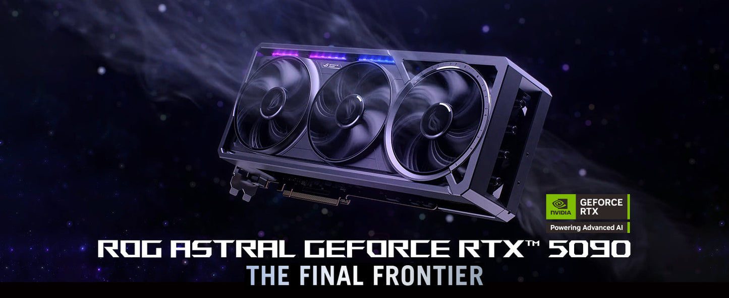 ASUS ROG Astral GeForce RTX™ 5090 OC Edition Gaming Graphics Card (PCIe® 5.0, 32GB GDDR7, HDMI®/DP 2.1, 3.8-Slot, 4-Fan Design, Axial-tech Fans, Patented Vapor Chamber, Phase-Change GPU Thermal pad) Elite