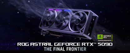 ASUS ROG Astral GeForce RTX™ 5090 OC Edition Gaming Graphics Card (PCIe® 5.0, 32GB GDDR7, HDMI®/DP 2.1, 3.8-Slot, 4-Fan Design, Axial-tech Fans, Patented Vapor Chamber, Phase-Change GPU Thermal pad) Elite