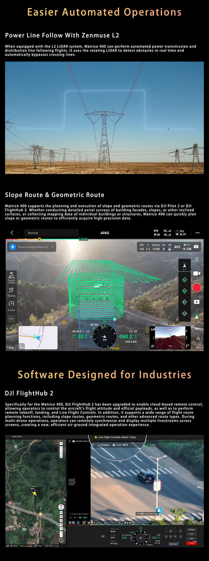 stock DJI Matrice 400 Worry-Free Plus Combo RTK Dron Support 6KG Multi-Payload With LiDdar Power-Line-Level Obstacle Sensing Elite