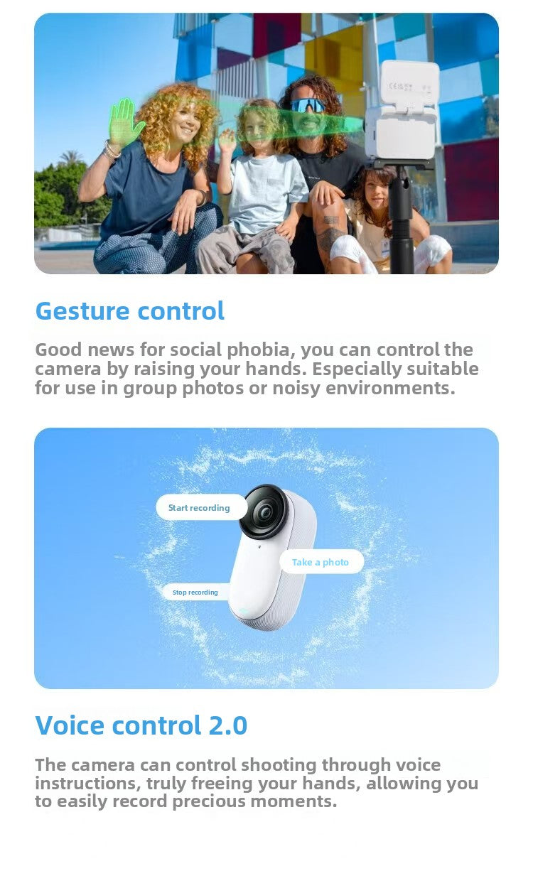 In-sta360 Go3s 128GB White Miniature Action & Sports Camcorder 4K Hand-Free POVs Stabilized Battery Life for 140 Minutes Elite