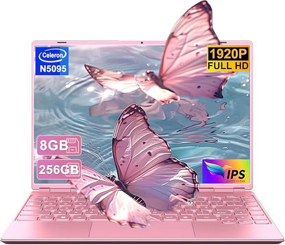 2025 16 Inch Gaming Laptop N5095 (Up to 2.9 GHz) 12GB+512GB SSD Support 1TB Expand Win 11 Laptops 1920 * 1200 FHD Screen 5G WiFi BT 4.2 Webcam Cooling Fan Numeric Keypad-Purple Elite
