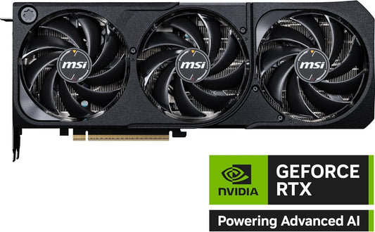 MSI GeForce RTX 5070 Ti 16G Shadow 3X OC — 16GB GDDR7 (28Gbps/256-bit), PCIe 5, Boost: 2482MHz, HDMI 2.1b, DisplayPort 2.1b Elite