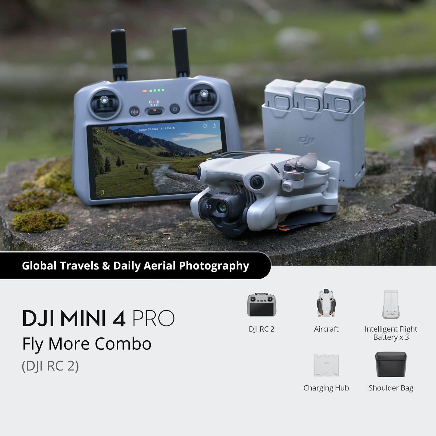 DJI Mini 4 Pro Fly More Combo RC 2 FHD Video Transmission 10km Range Omnidirectional Drones for Beginners 249g Remote FTDISCIPT Elite