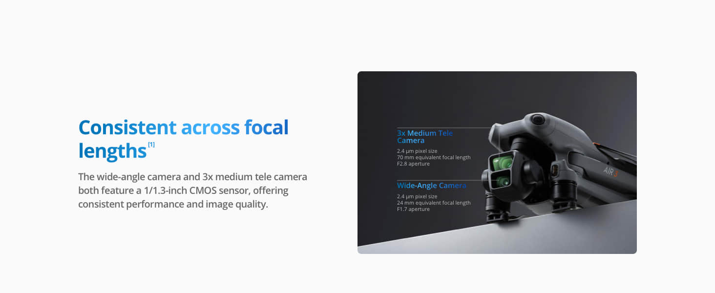 For DJI Air 3 Fly More Combo 4K Dual Primary Cameras 3 Batteries for Extended Flight Time 48MP Photos 20Km Video Drone Elite