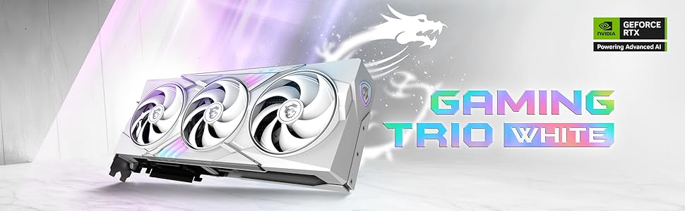 MSI Gaming RTX 5070 TI 16G Gaming Trio OC White Graphics Card (16GB GDDR7, 256-bit, Extreme Performance: 2580 MHz, DisplayPort x 3 2.1a, HDMI 2.1b, NVIDIA Blackwell Architecture) Elite